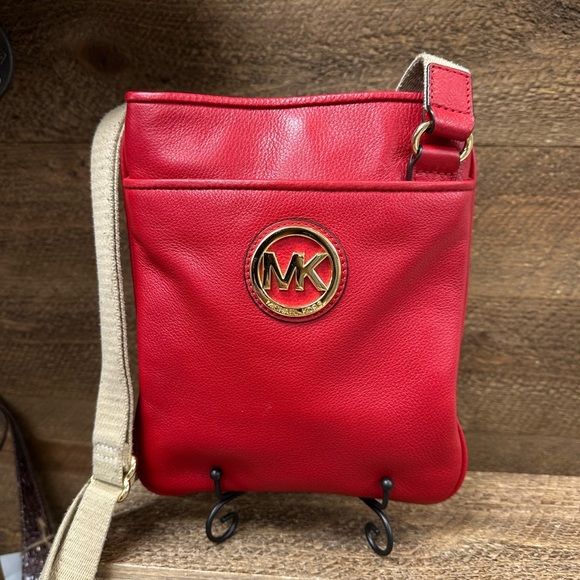 Michael Kors Red Leather Crossbody Bag - Picture 2 of 8